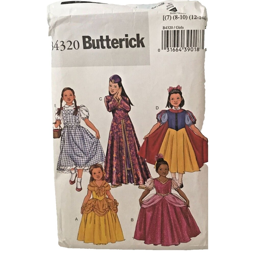 #B4320 Butterick Girls classic princess character costume 7-14